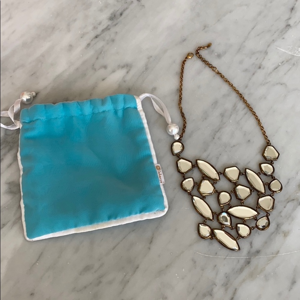 Lsharya statement mirrored bib necklace